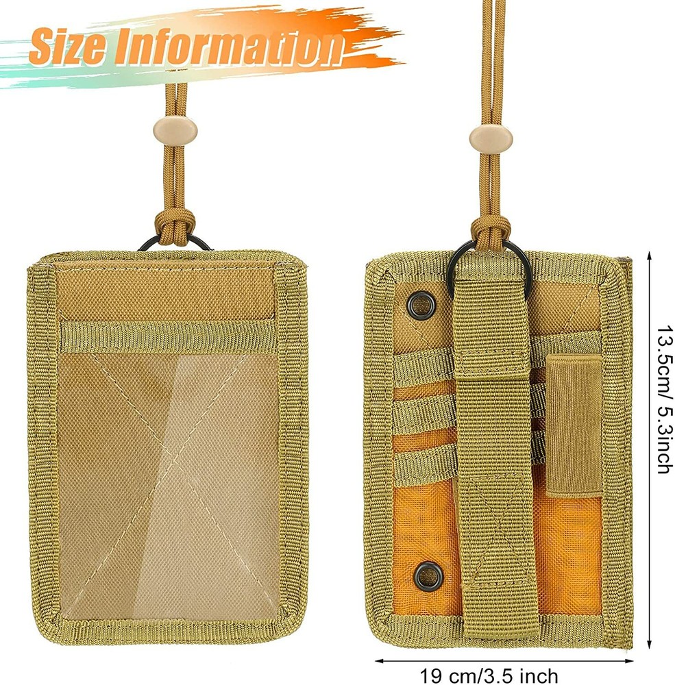 Tactical ID Card Holder Hook & Loop Patch Badge Holder Credit Card Organizer