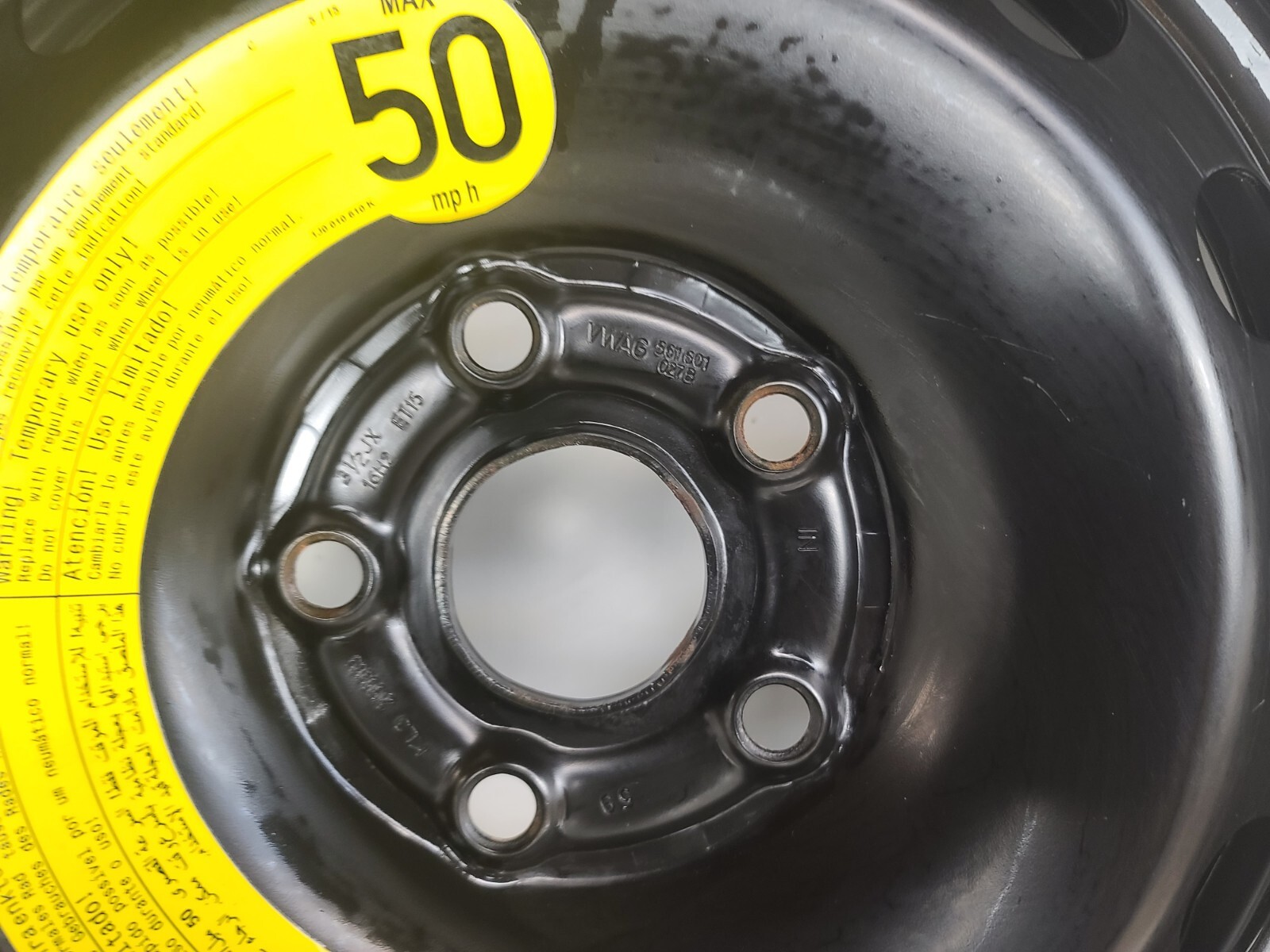 Spare Tire 16" Fits 2012-2023 Volkswagen Jetta Oem Genuine Donut