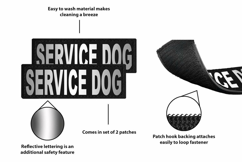 Service Dog Patch Reflective Extra Label Tag for Dog Harness Service