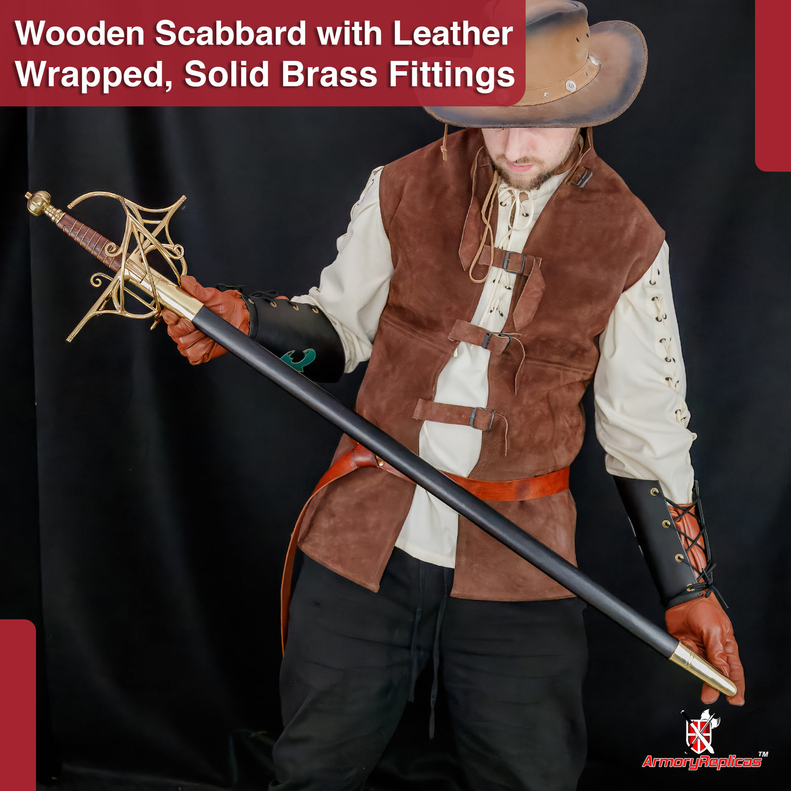 Marvelous Rapier Medieval Viking Battle Ready Sword EN45 Steel Blade, Brass Hilt