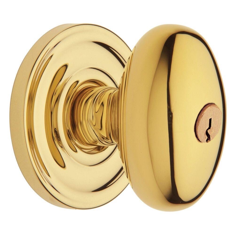BALDWIN Keyed Entry Lockset Egg Knob. Solid Brass. The Images Collection.