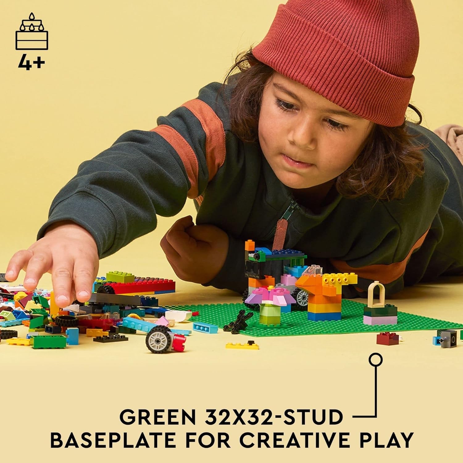 LEGO Classic Green Baseplate, Square 32x32 Stud Foundation to Build, Play, and D