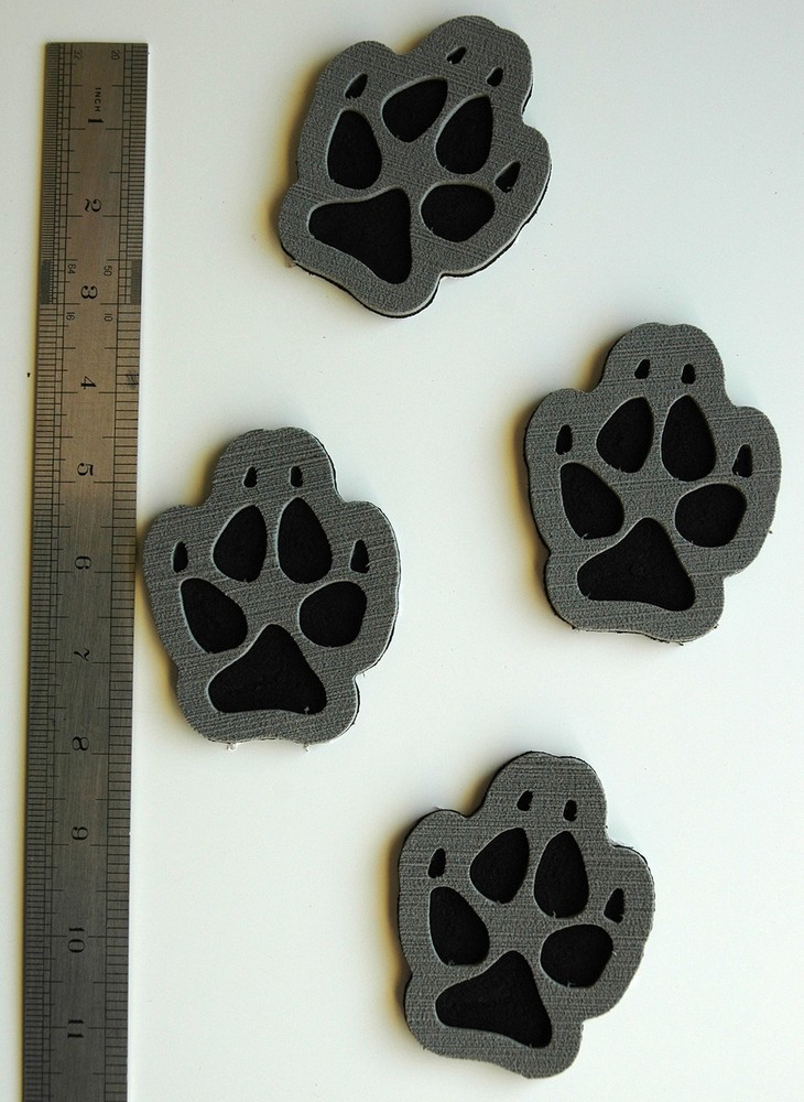 Stomp Pads - 4 Puppy Paws - Gray