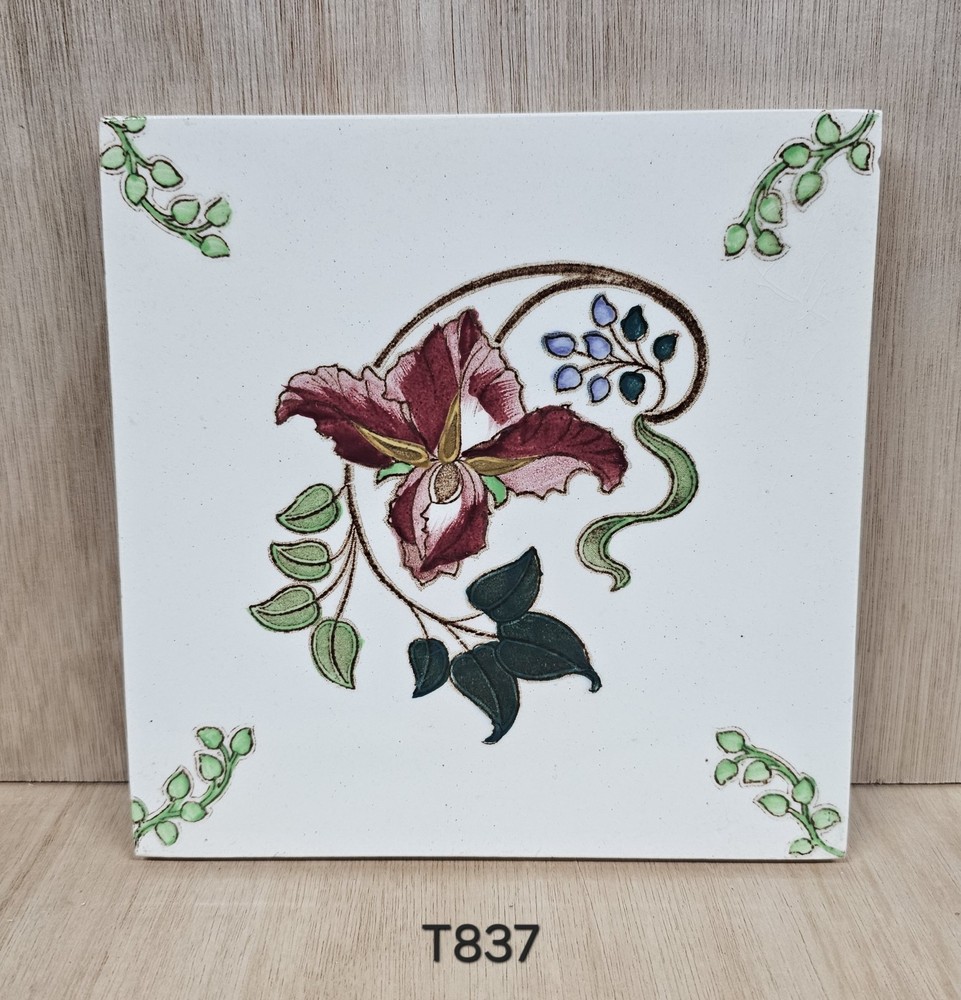 Antique Fireplace Tile  - (T837)