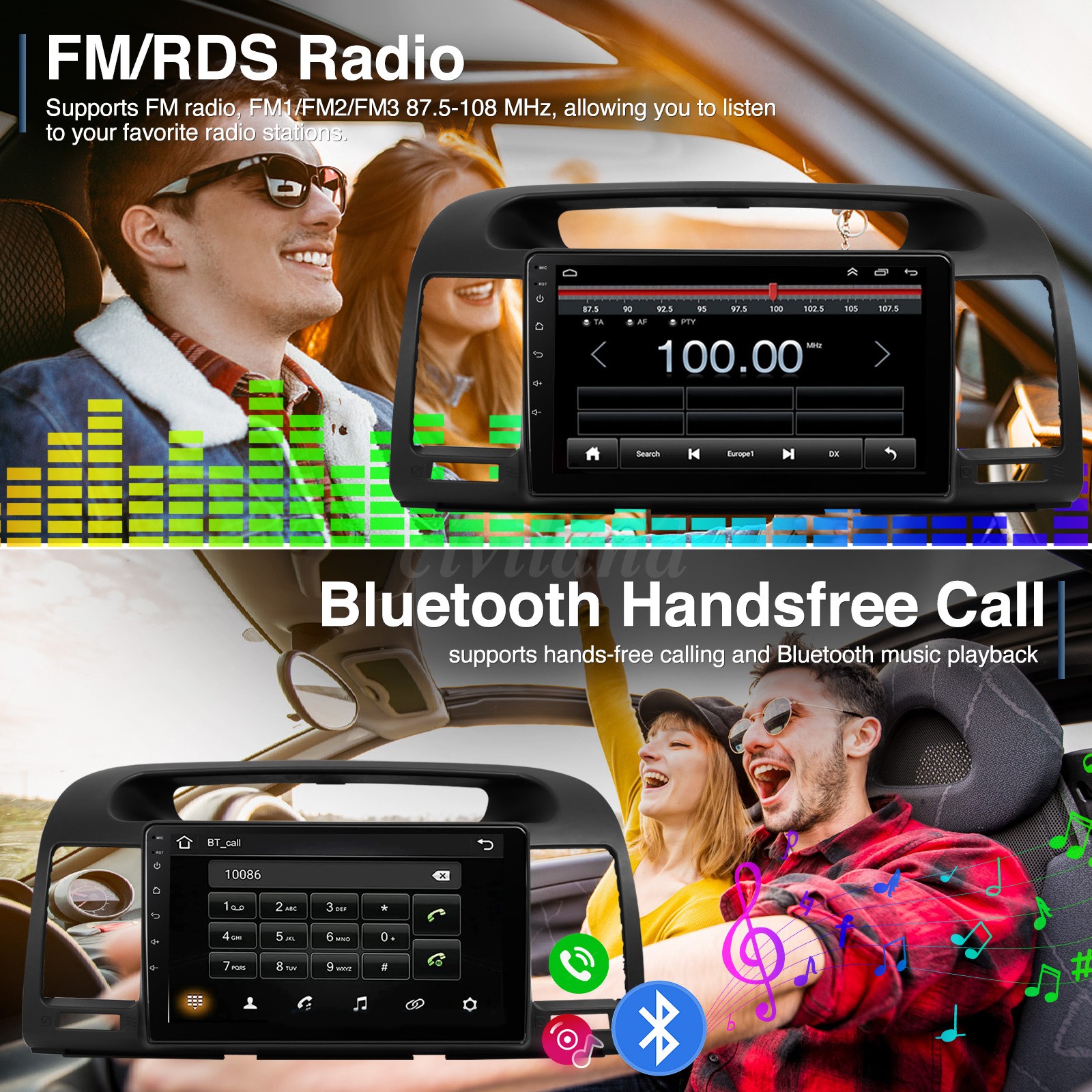 Apple Carplay For Toyota Camry 2000-2006 9" Android Car Radio Stereo GPS Navi