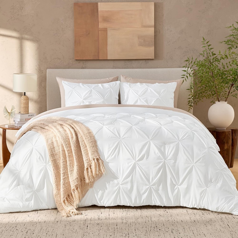 Andency White California King Comforter Set (104"x96"),