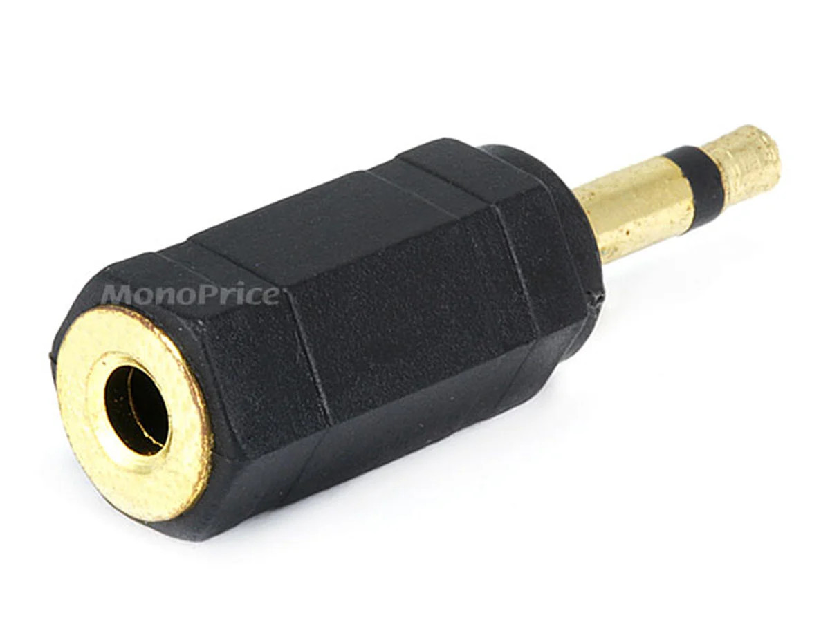 Monoprice 3.5mm TS Mono Plug to 3.5mm TRS Stereo Jack Adapter, Gold Plated
