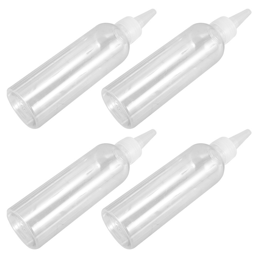 4 Pcs 200 Ml Plastic Squeeze Bottles with Transparent Tips for Glue Application