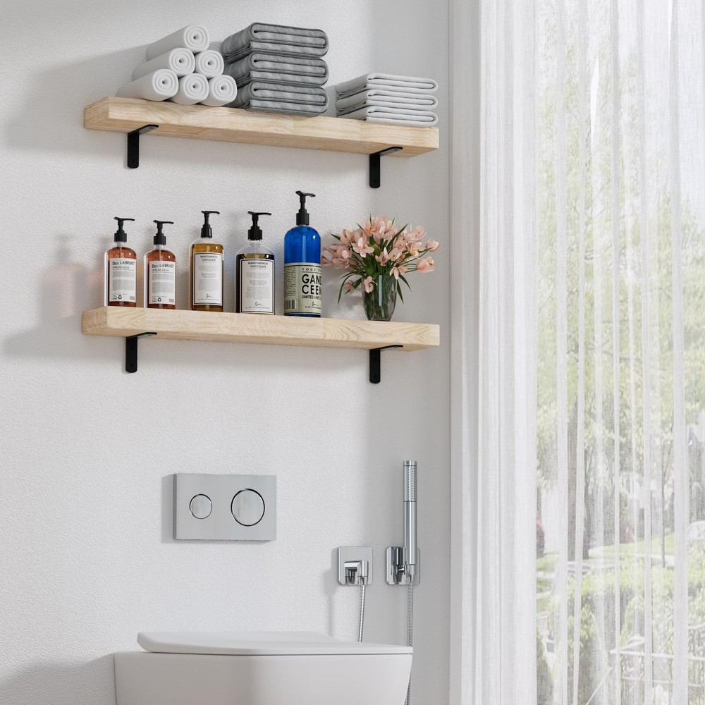 8 PCS 4 Inch Black Floating Shelf Bracket Heavy Duty Wall Mounted Support