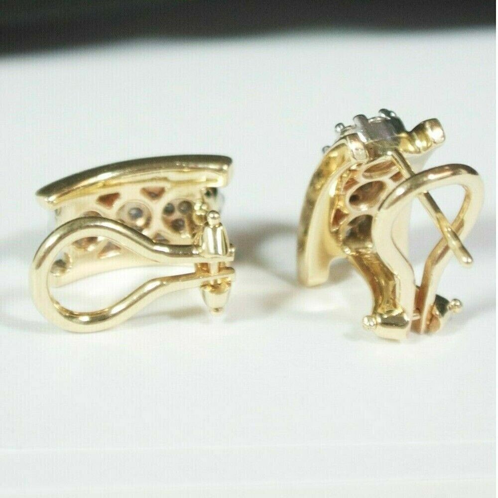 2.00 Ct Round Cut VVS1/D Diamond Huggie Hoop Earrings 14K Yellow Gold Finish