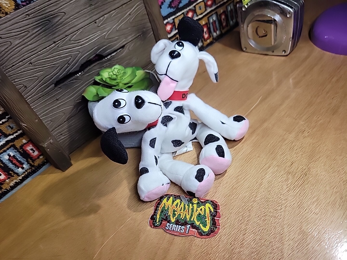 New 1997 Meanies Series 1 Fi-Do The Dalmutation 2 Headed Dog Plush W/ Tag Topkat