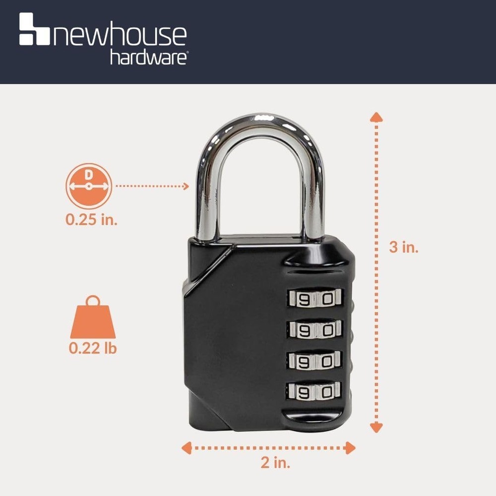 Waterproof 4-Digit Combination Lock - Customizable, Keyless Security for Travel