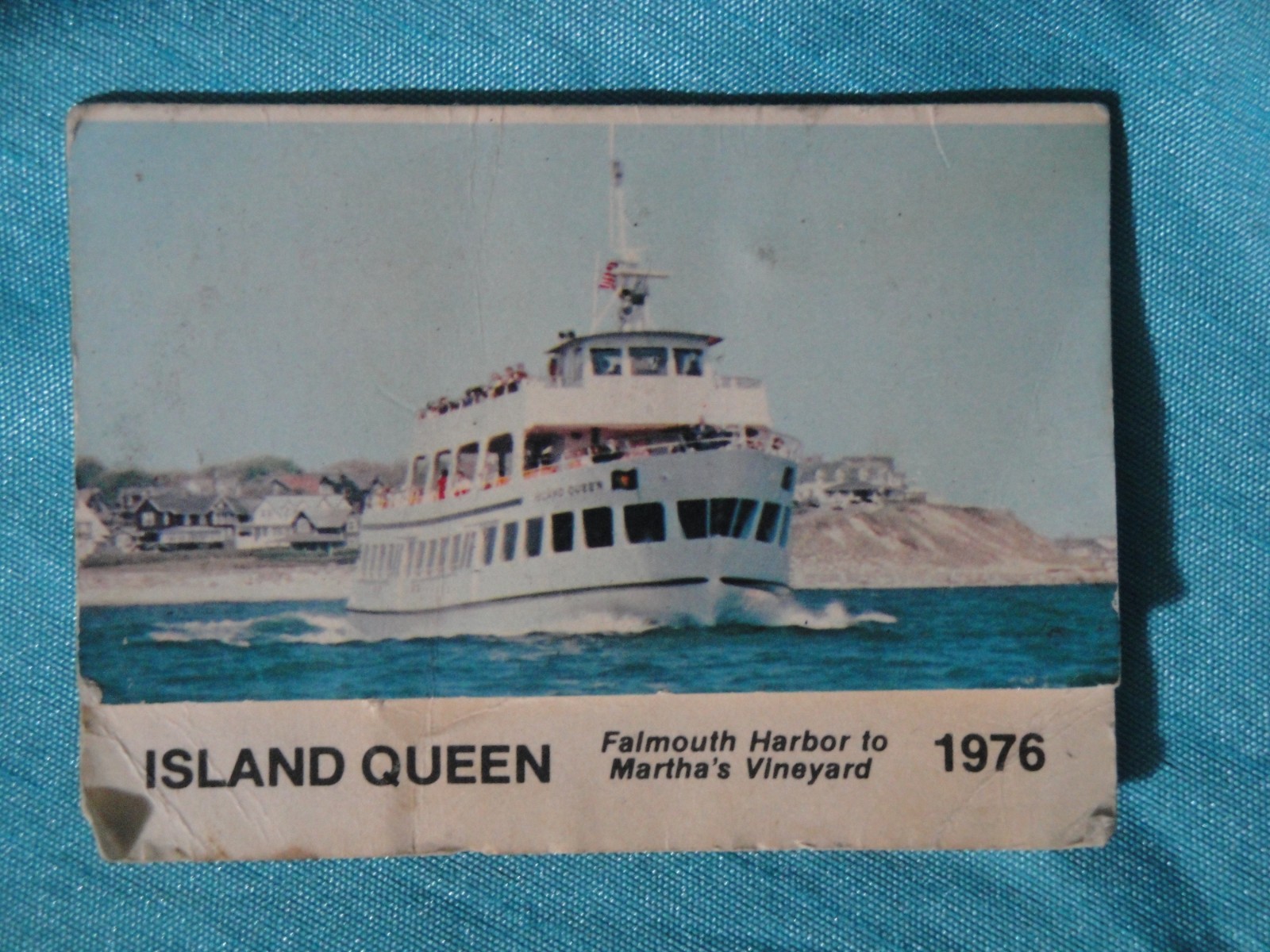 1976 Schedule Boat Island Queen Matha's Vineyard Paper Falmouth Massachusetts