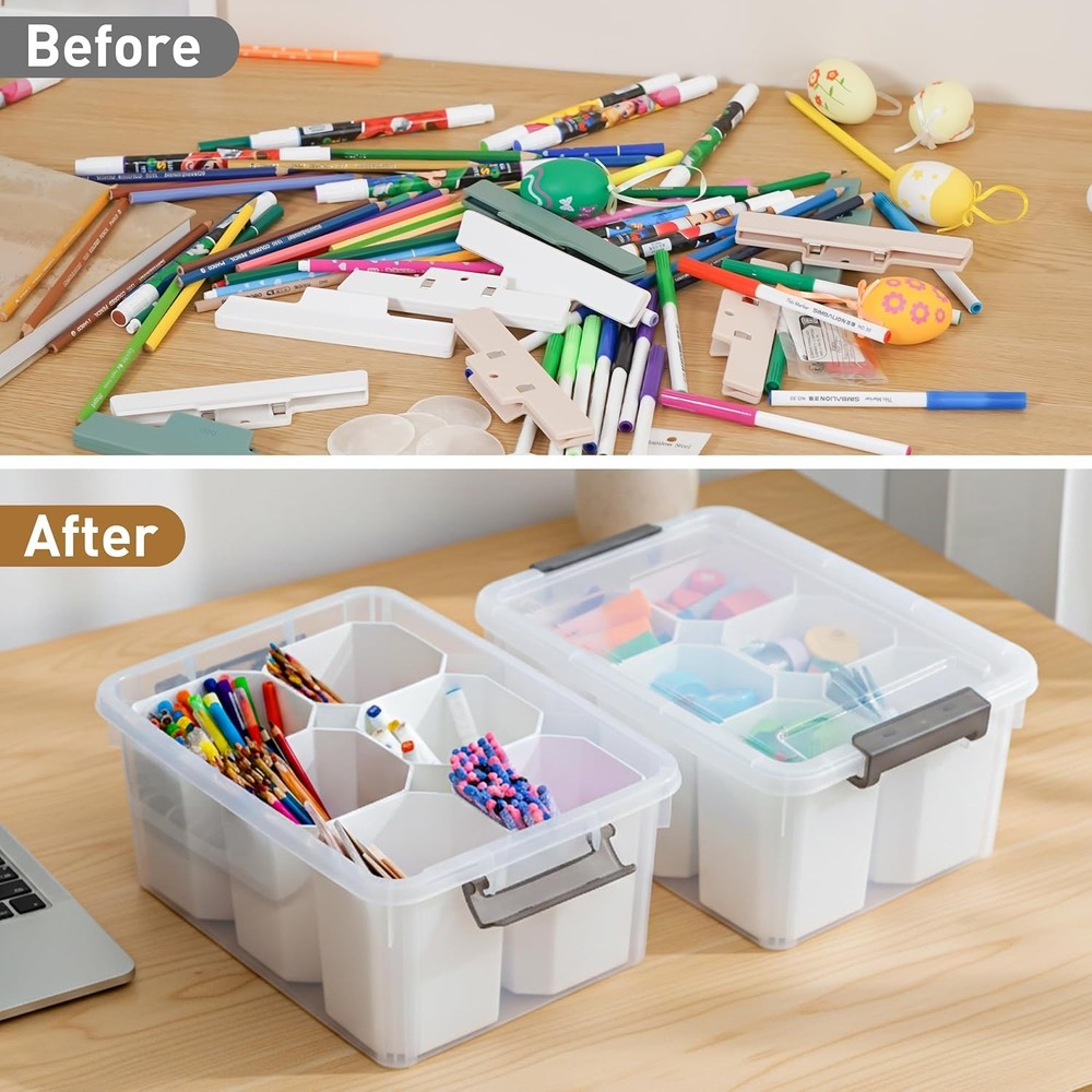 17-Quart Plastic Storage Bin Clear Storage Box with Lid Stackable