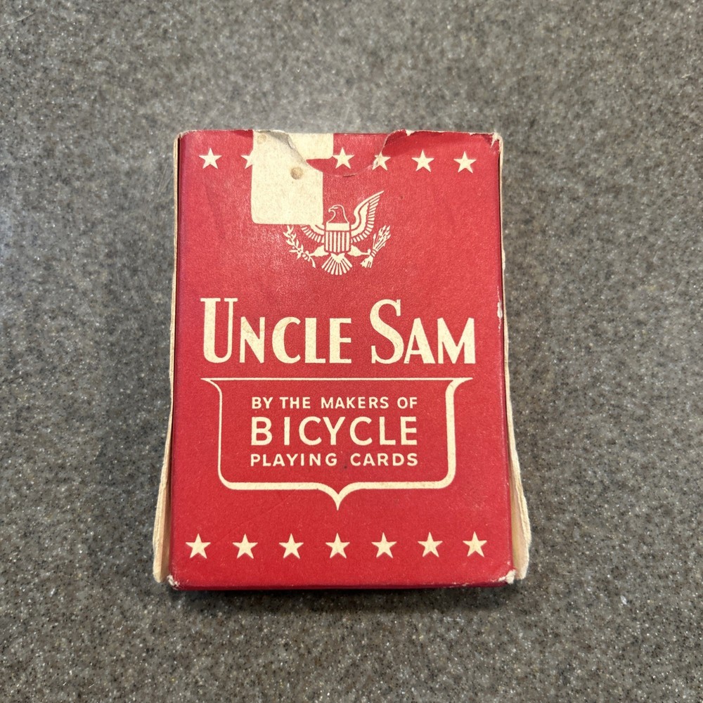 Vintage WWII Uncle Sam Red Bicycle Playing Cards 52 Complete Set USA Quality