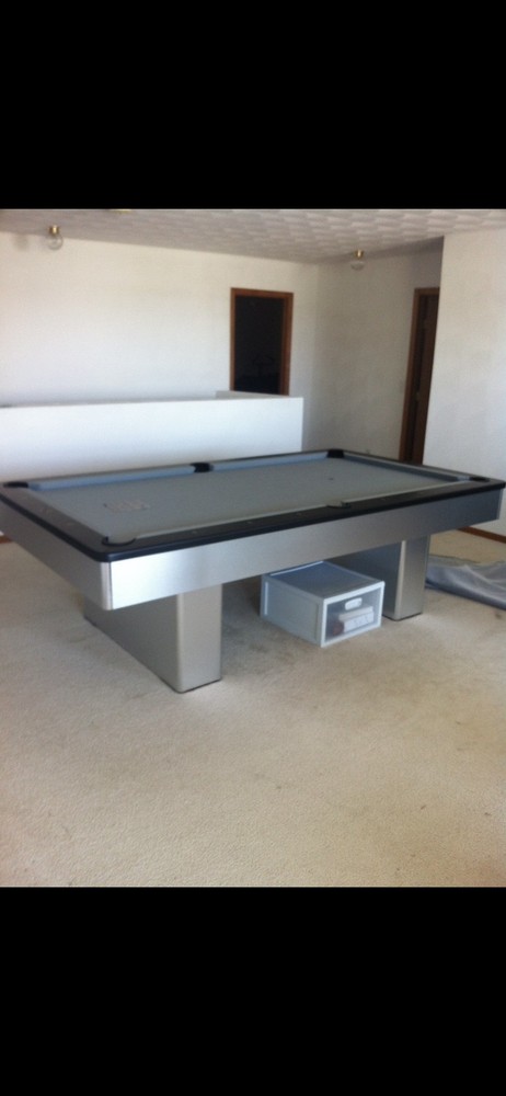 stainless steel 9ft Pool Table With Light