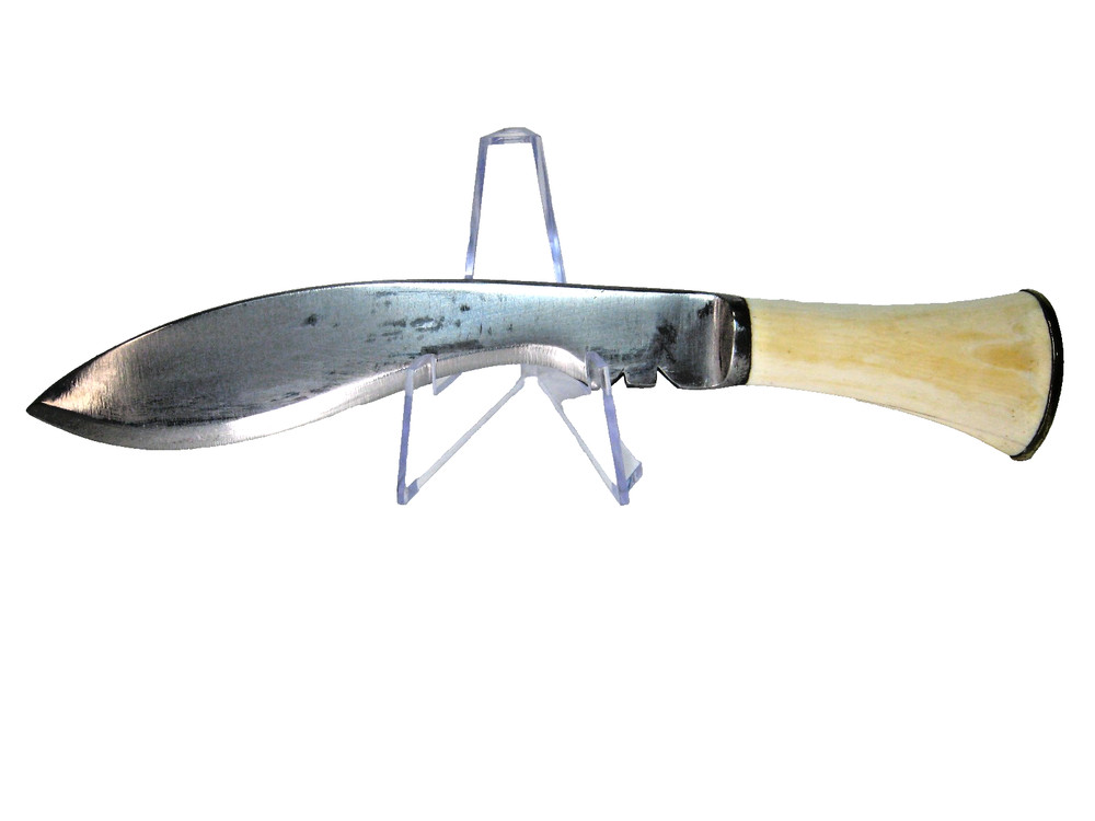 Unknown Maker Small Fixed Blade Knife White Handle w/ Handmade Leather Sheath