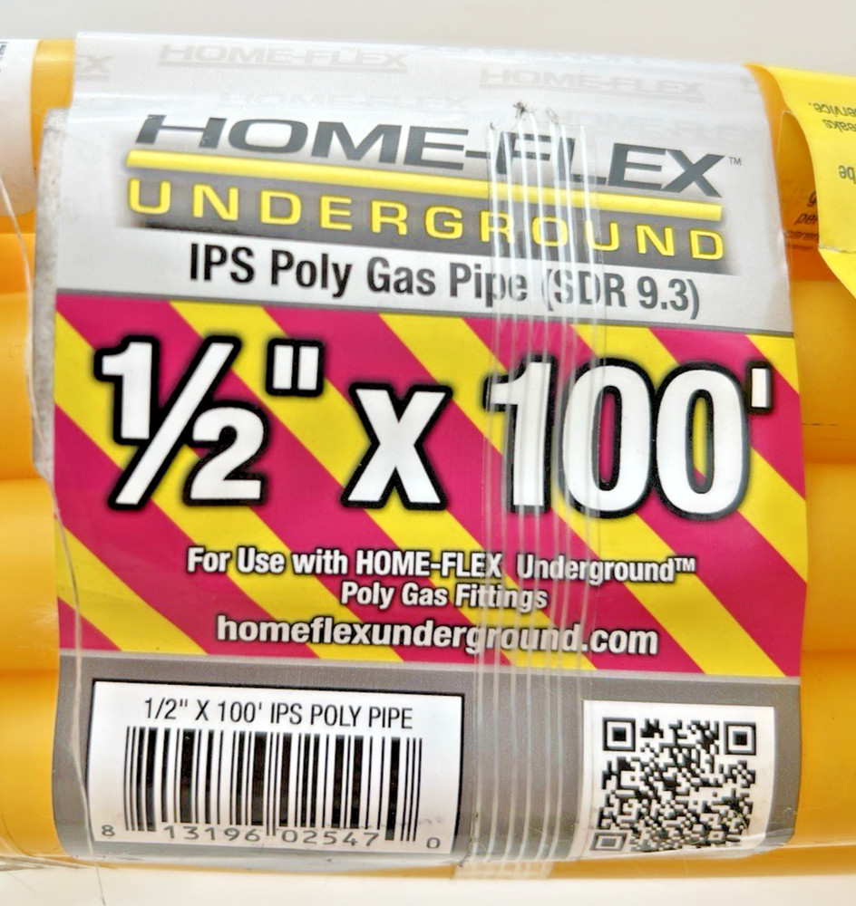 HOME-FLEX (3) 1/2" COUPLERS, TRACER WIRE, (2) THREADED TRANSITIONS & 100' PIPE