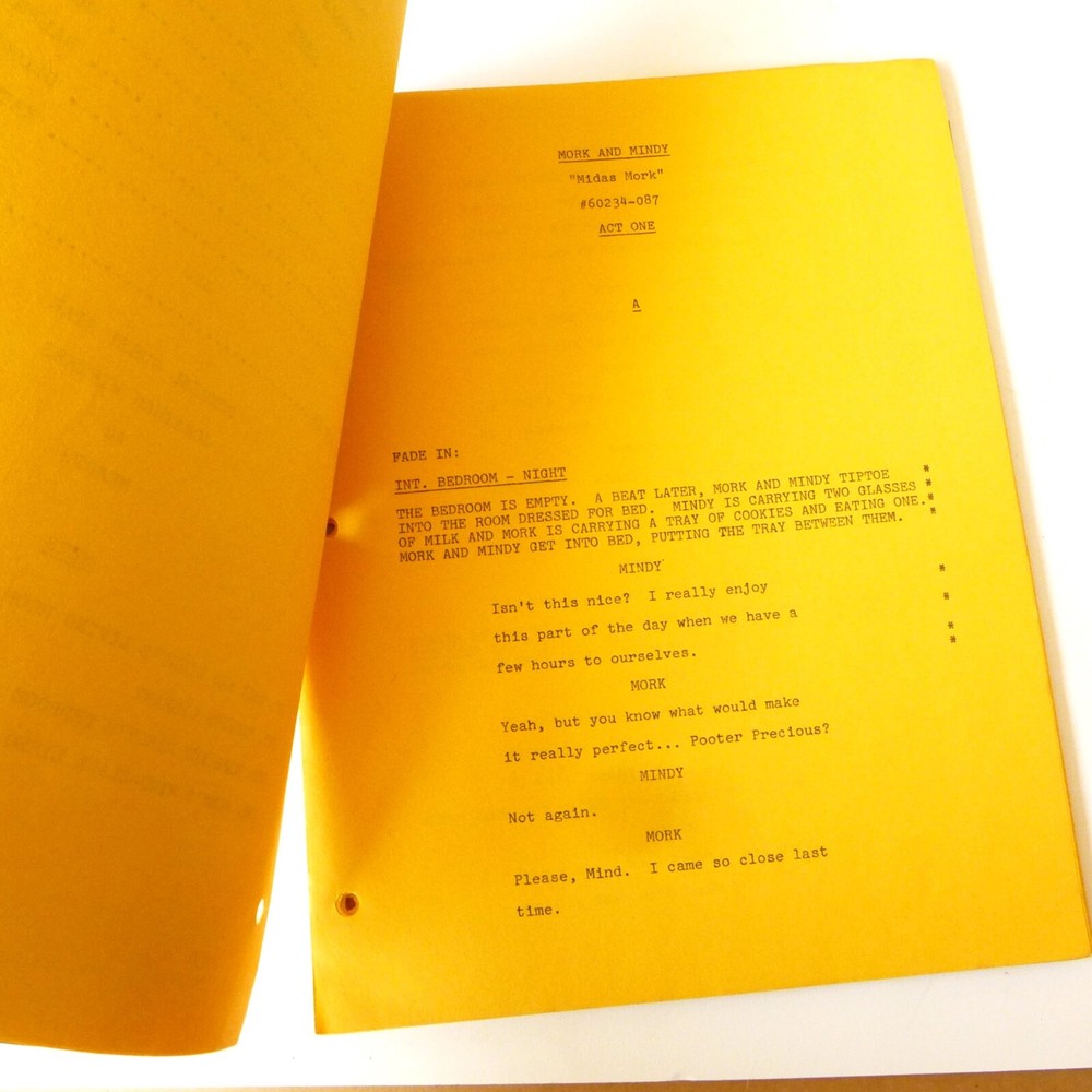 Mork & Mindy Original TV Episode Script Robin Williams "Midas Mork" 1982 Comedy
