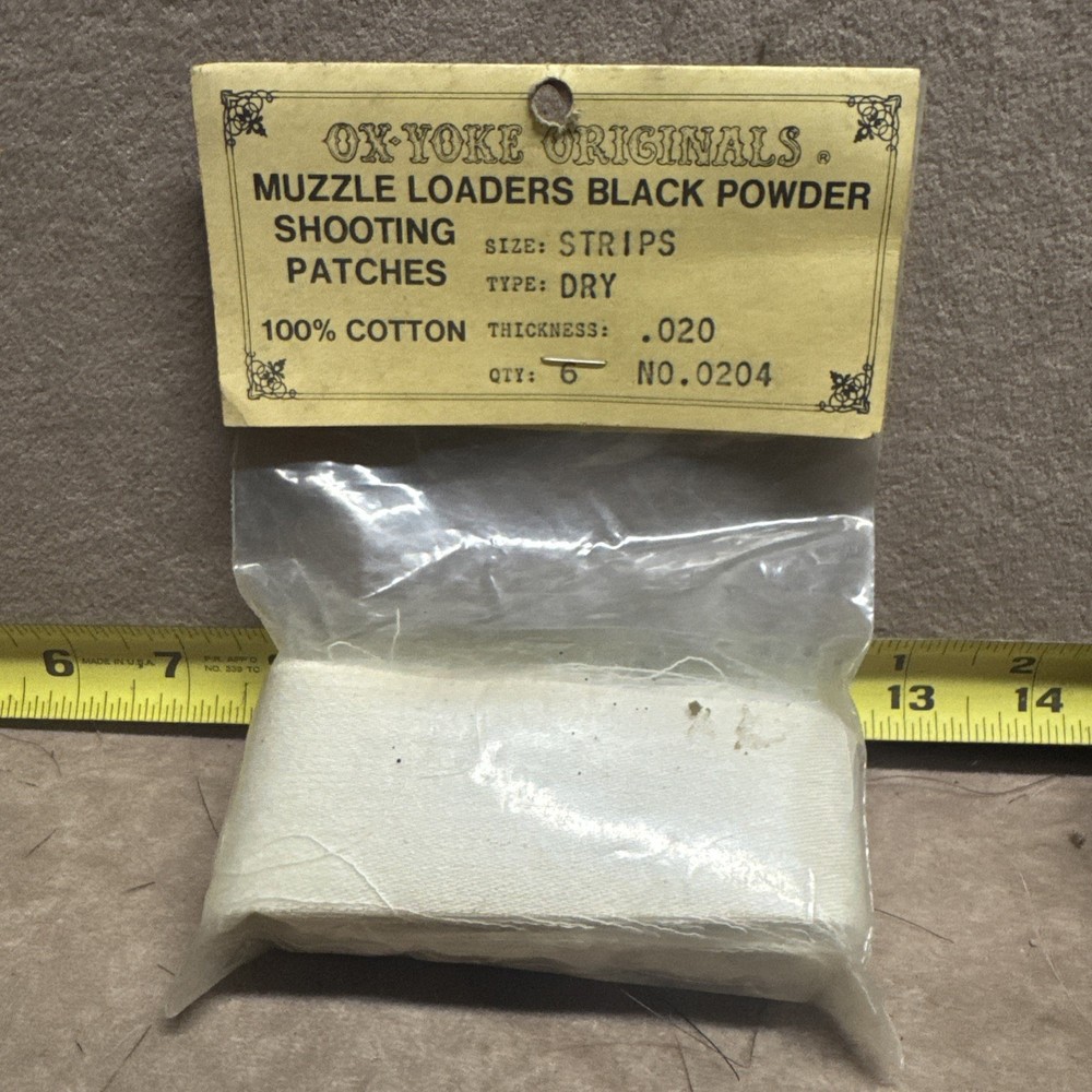 Ox-Yoke Muzzle Loader Black Powder Shooting Patches Strips .020