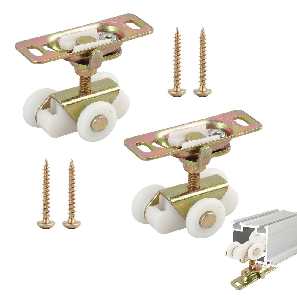 KAKUPPA 3/4" Sliding Door Rollers, Pocket Hardware Replacement Gold 2pcs