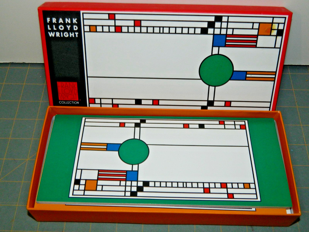 Frank Lloyd Wright Art Glass Window (15) Notecards Envelopes & presentation Box