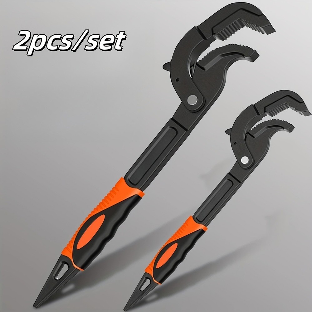 Multi-functionAdjustableWrench2PcsSet10"&14"UniversalSpannerHand Repair Tool Kit