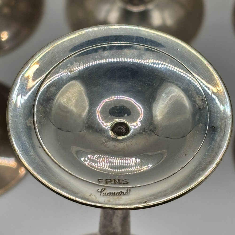 Set of 12 Vintage Leonard Silver Co. EPNS Silverplated Wine Goblets