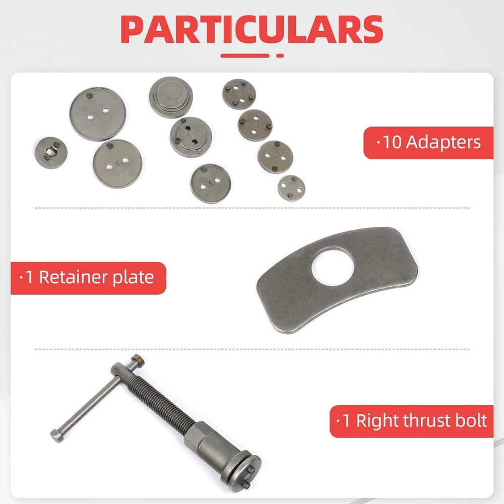 12Pcs Car Disc Brake Caliper Rewind Tool Piston Compressor Wind Back Repair Kit