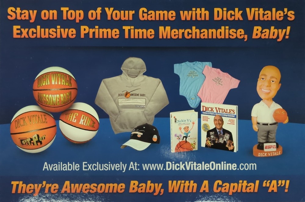 JSA Authentic Dick Vitale Signed Promotional Material (8.5x5.5)