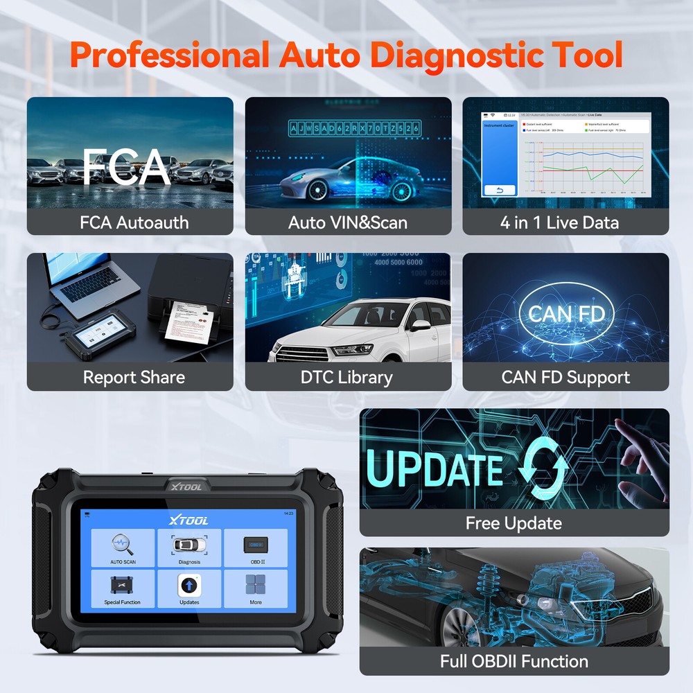 XTOOL IP500 For Chrysler Dodge Jeep Bidirectional OBD2 Scanner Diagnostic Tool