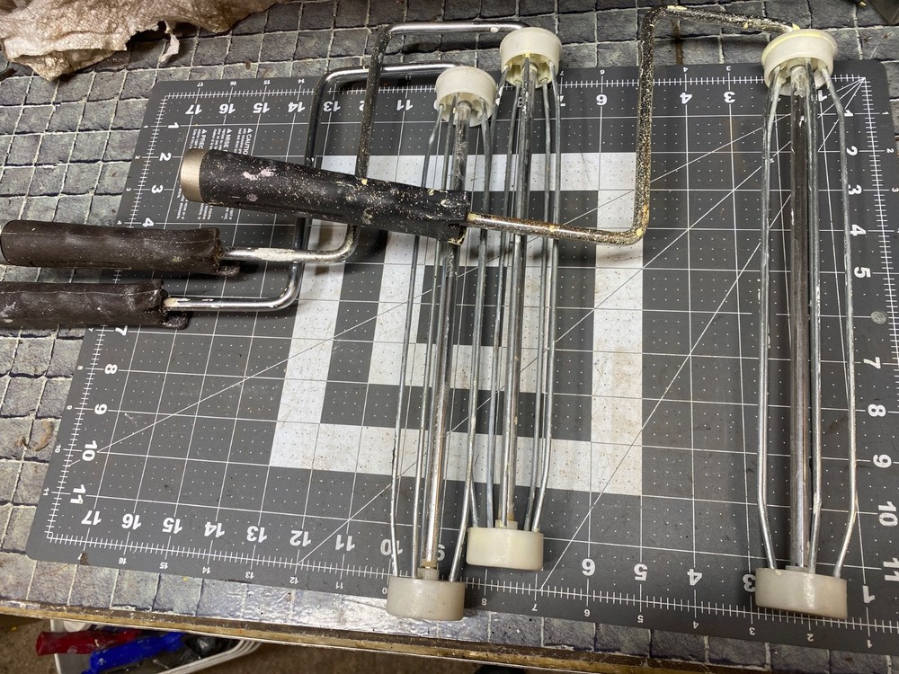 Three Paint Rollers for 12" Rolls  with threaded ends for broom handle