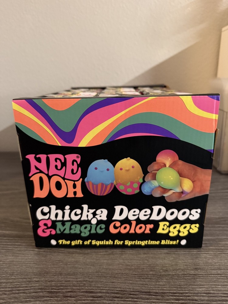 PURPLE RAINBOW NeeDoh CHICKA DEEDOOS & MAGIC COLOR EGGS, Nee Doh Squishy Easter