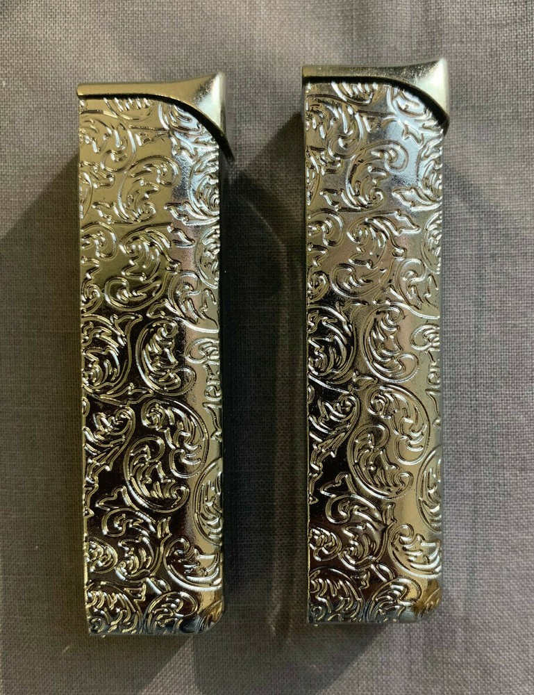 Set of 2 Lighter Replacments Fits Our Silver Single Sided Image Cases & Etched
