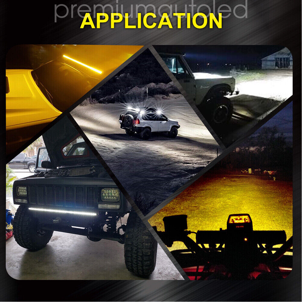 For Can-am Maverick X3 2017 Upper Roof 50" Strobe Amber White LED Light Bar+Wire