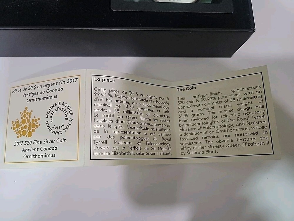 2017 Ancient Canada Ornithomimus Silver coin
