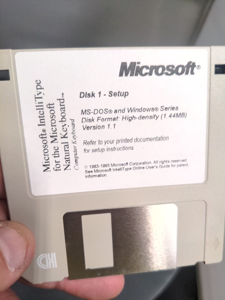 Microsoft IntelliType Natural Keyboard Disk 1 Setup 3.5" Floppy disk MS-DOS WIN