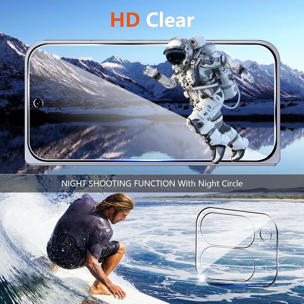 (3+2 Pack) Glass Screen Protector for Google Pixel 10 Pro Fold with Camera Lens