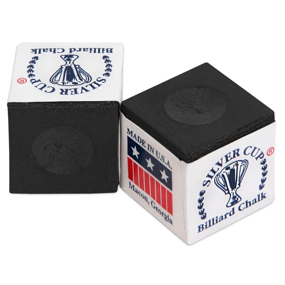 SILVER CUP Billiard CHALK - ONE DOZEN (Black)