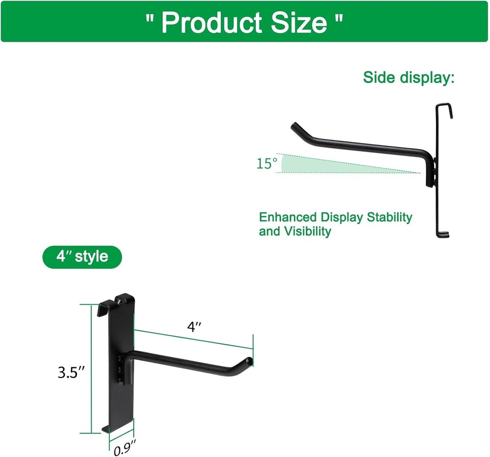 4 Inch Gridwall Hooks Grid Panel Hanging Hooks Retail Home & Workspace
