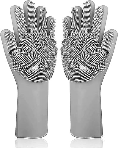 Silicone dishwashing scrubber gloves reusable