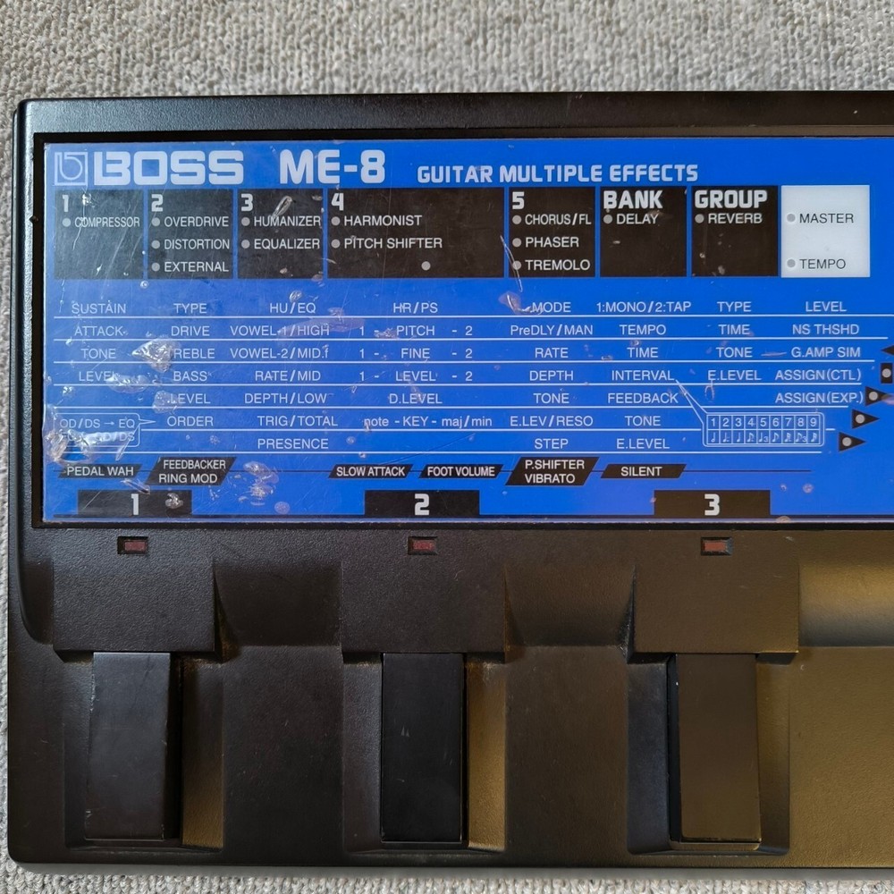 BOSS ME-8 Guitar Multiple Effects Distortion Chorus Effects Unit w/ AC Adapter