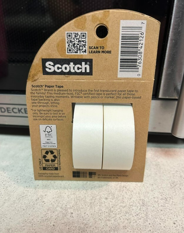 Paper Tape Writable Labeling Translucent Decorating Packaging Repairing 2 Rolls