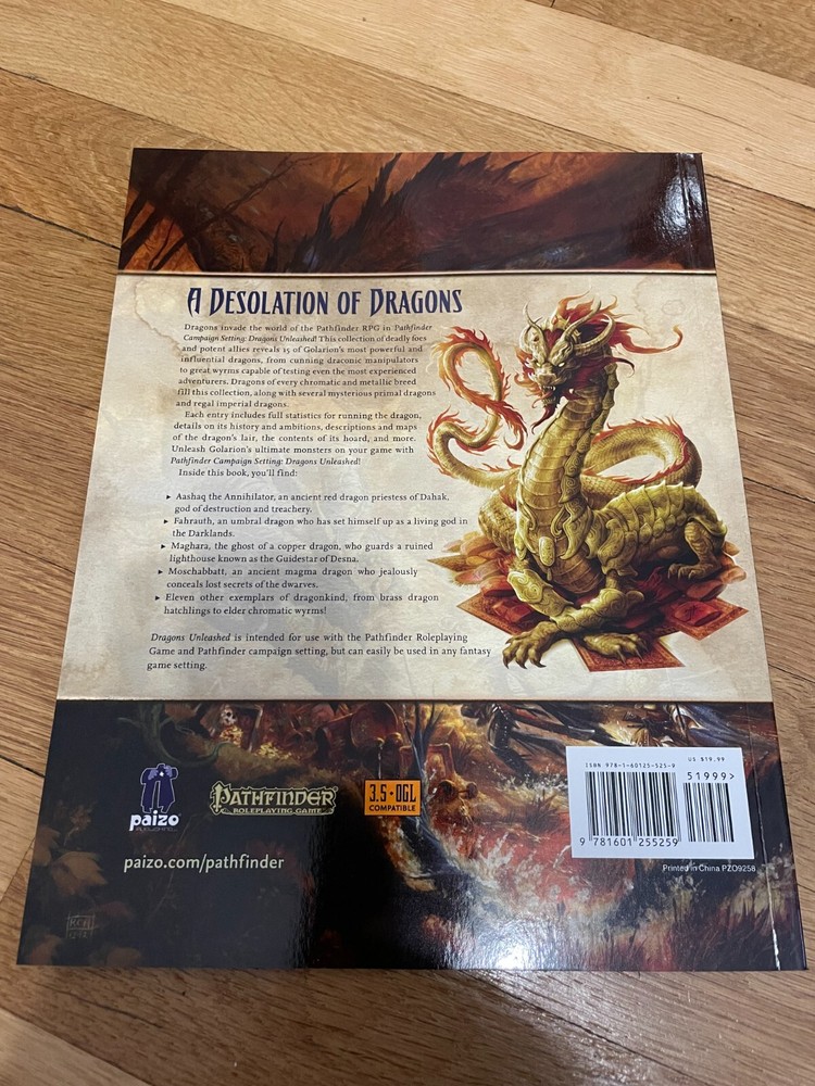 Pathfinder Campaign Setting Dragons Unleashed RPG D&D 3.5 D20