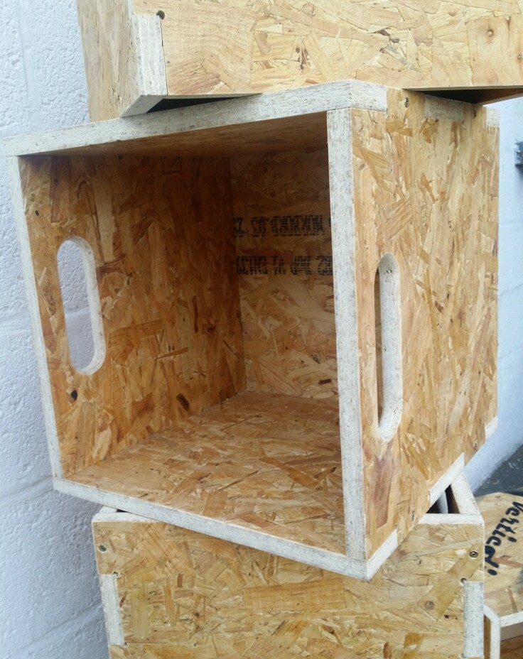12" Vinyl LP Record Storage Cube Box Crate Stackable osb