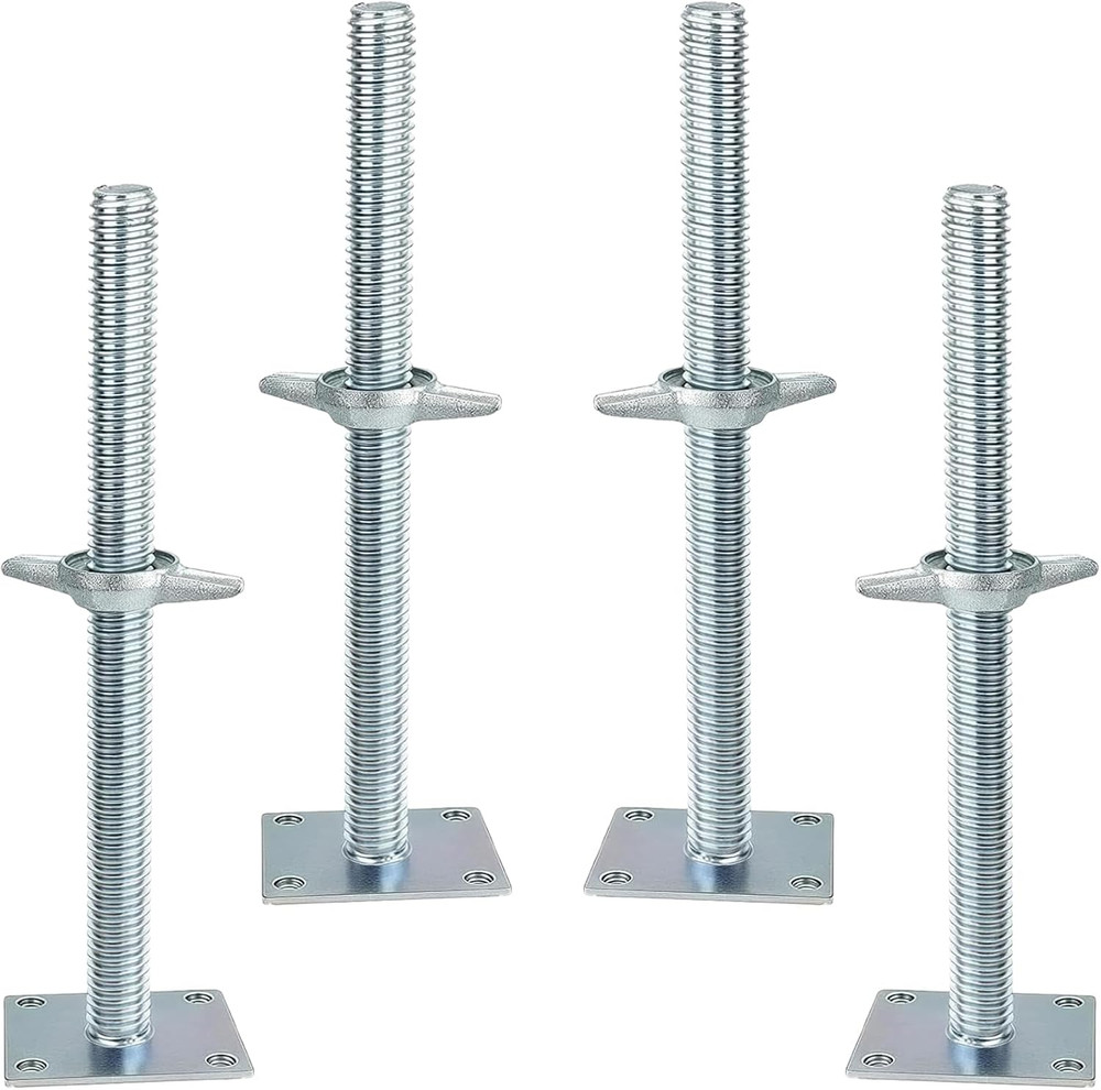 4 Pack Screw Scaffolding Jack, 24" Adjustable Scaffold Leveling Jacks, Solid Scr