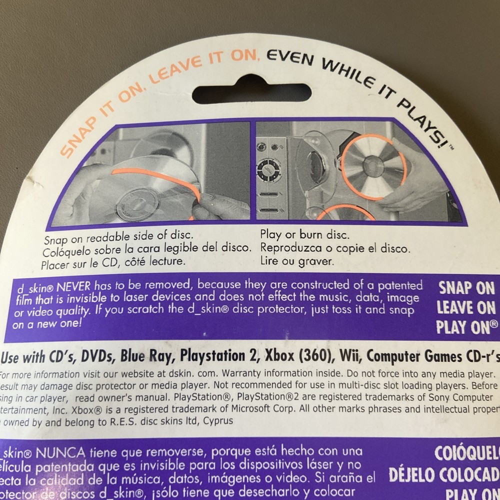D-Skin Protective Disc DVD CD Skins 5 in pack - NEW