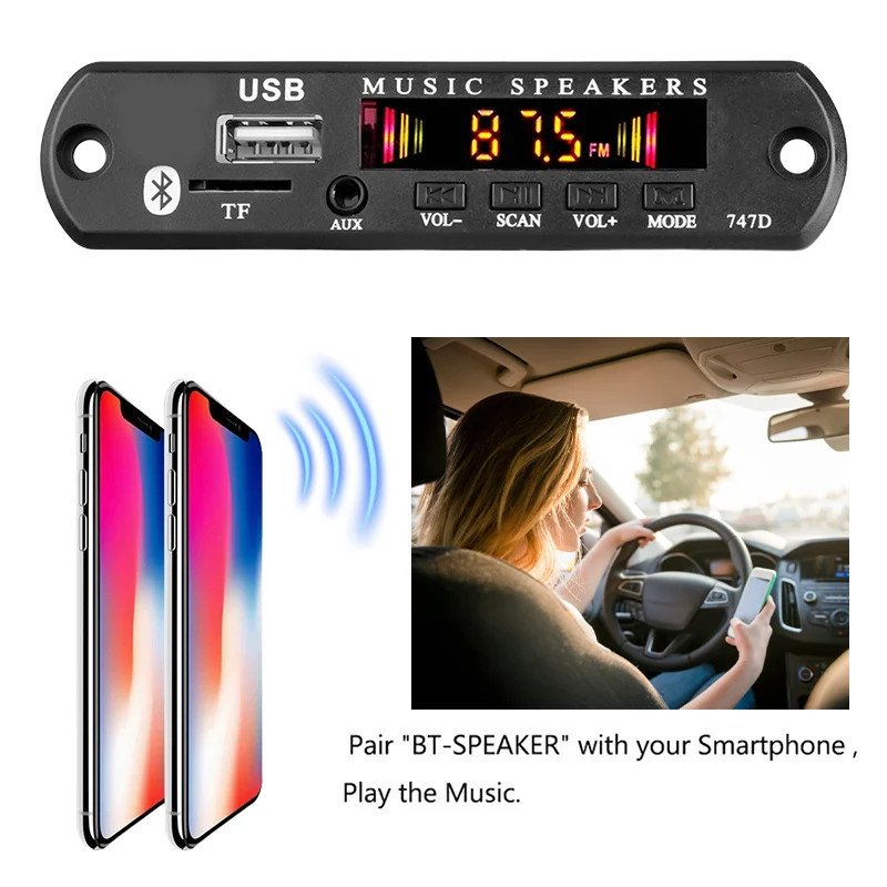 Audio Decoder Board Bluetooth 5.0 Car Kit Wireless Mp3 9v-12v Wma Music Player