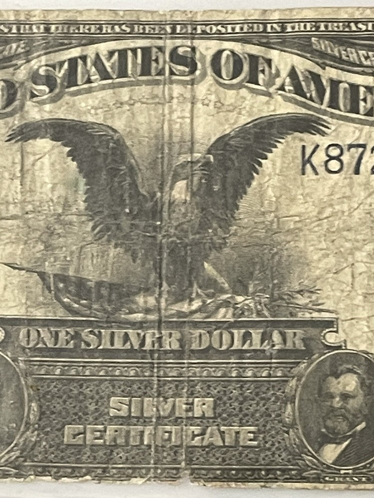 Large Bill 1899 Silver Certificate One Dollar Black Eagle