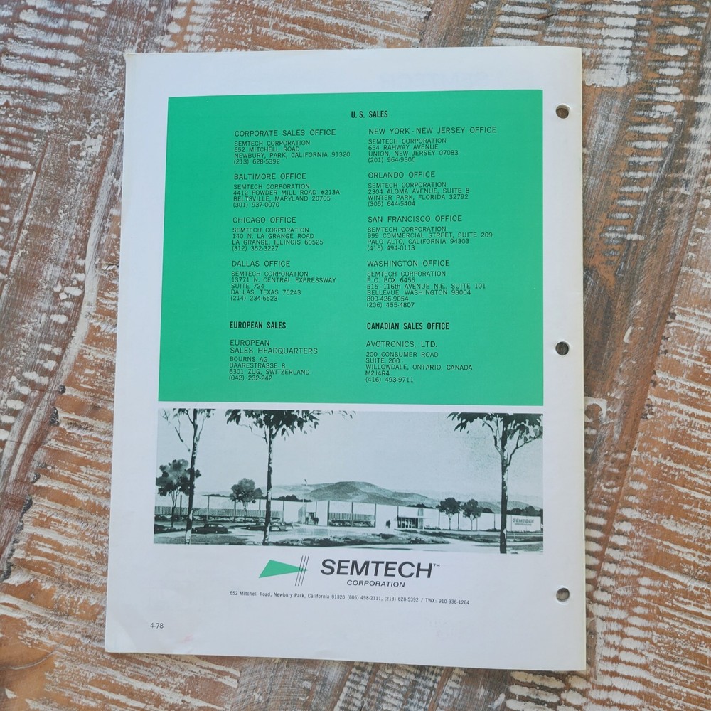 Semtech Corp Silicon Rectifiers Vmos Power FETs Condensed Catalog